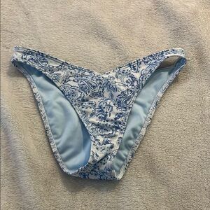 Hollister Blue and White Bikini Bottom
